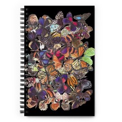 Blank Journal 5.5 × 8.5 Inches, Butterflies, Spiral Bound, 140 Pages Notebook