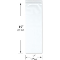 Plymor 5″ x 15″, 4 Mil Heavy Duty Zipper Reclosable Plastic Bags