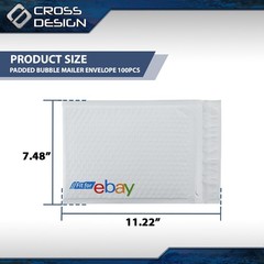 100pcs Padded Bubble Mailer Envelope 6.5” x 9.25” With Color Logo