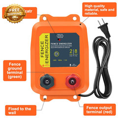 Electric Fence Charger PE2 0.10 Joule 2-Mile/ 8 Acres Plug in Electric Fence Cha