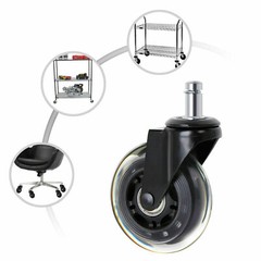Set of 5 Office Chair Caster Rubber Swivel Wheels Replacement Heavy Duty 3 inch