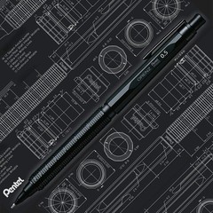Pentel Orenz Nero Mechanical Drafting Pencil, Automatic Lead Advance, Black Barr