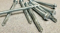 12-24 X 1-1/2 Unslotted Indented Hex Washer Head Tek Screw #5 Point