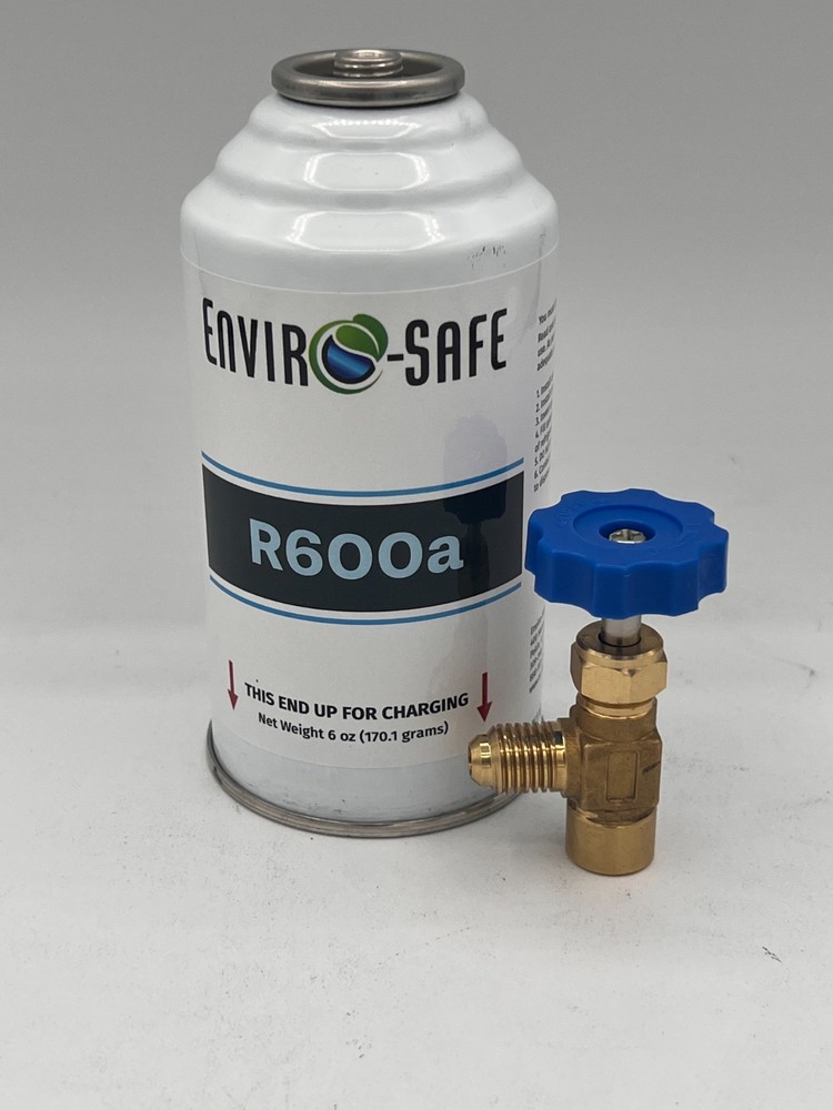 Envirosafe R600a Refrigerant with Tap, 6oz Can, Pharmaceutical Grade 99.7% Pure