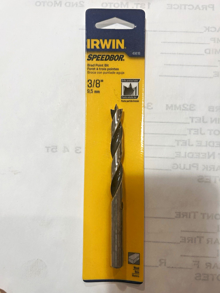 IRWIN Speedbor Brad Point Wood drill bit set of 7.