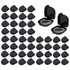 Maoerdental 60PCS Retainer Case with Vent Holes,Black Color 60 Count, Black