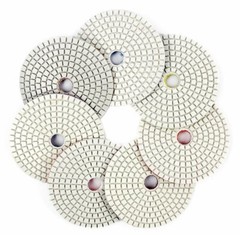 7PCS 5 Inch Diamond Polishing Pads for Wet Granite Stone Marble Concrete Polish