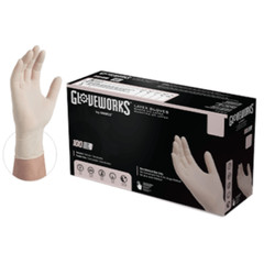 Ammex TLF44100 Gloveworks Ivory Latex Gloves – Case of 10 Box (1000 Gloves)