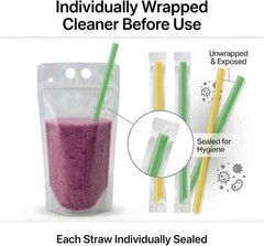BPA-Free Resealable Beverage Pouches – 100 Count, Spill-Resistant and Reusable