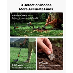 Uimoso Metal Detector for Adults with 8″ Waterproof Coil for Gold Detection