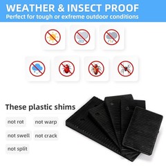 16 Pack Multiple Size Slopes Black Plastic Composite Shims Leveling Wedges for F