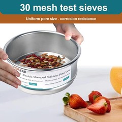 304 Stainless Steel Mesh Lab Sieve 30 Mesh 0.6mm Aperture Test Sieve 4inch10c…