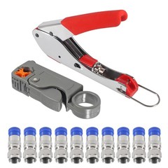 RG6 RG59 Coax Cable Compression Crimper Tool Kit,with 10 pcs Coaxial…