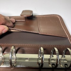 Vintage FranklinCovey Compact Planner Binder Brown Microfiber Nappa Trim Korea