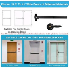 IRONWALLS Door Push Bar Panic Exit Device with Lever, For 27.5”-41” Doors