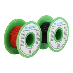 BNTECHGO 20 Gauge Silicone wire spool red 50ft and black 50ft Flexible 20 AWG…