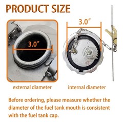 2Pcs 20770691 3″ Locking Fuel Cap, Truck Fuel Tank Cap Fit For Volvo VN & VNL…