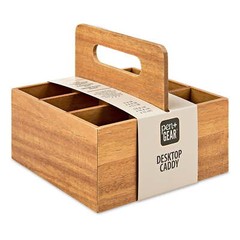Desktop Caddy, 6.6 in x 6.6 in x 5.1 in, 6 Compartments