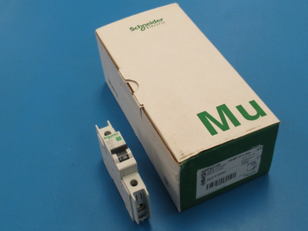 (12) M9F42120 SCHNEIDER BREAKER C60BP 1P 20A C CURVE 14kA UL489 10kA IEC/EN60947