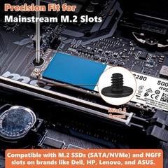 Kalote 32PCS M2x2.5, M3x3, M2x3+4.5, M3x6+3, M2x6+4, 32Pcs Black M.2 Screws