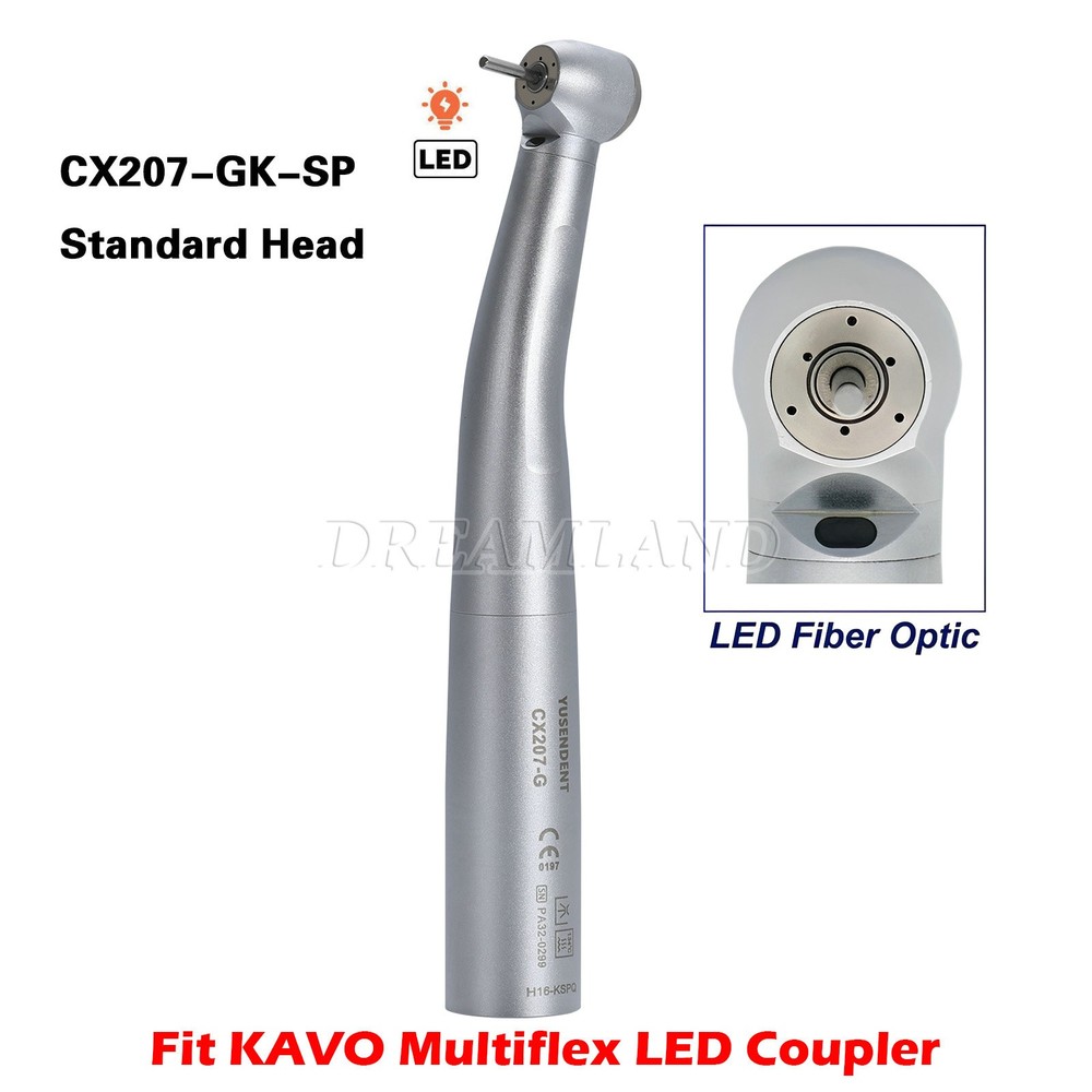 COXO Dental High Speed Fiber Optic Handpiece 6 Holes LED Coupler fit KAV NSK
