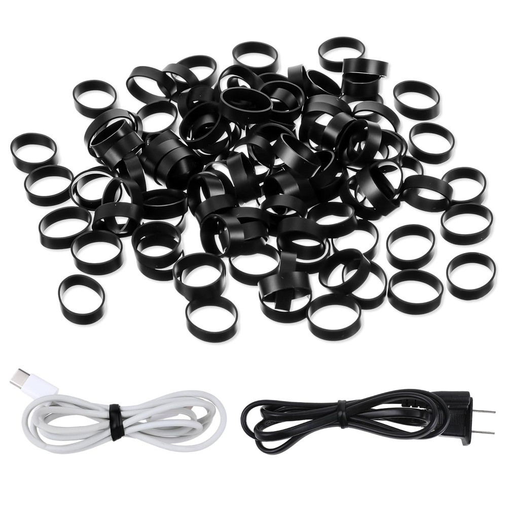 150 Pieces 0.5 Inch Small Elastic Silicone Rubber Bands Black Strong Rubberba…