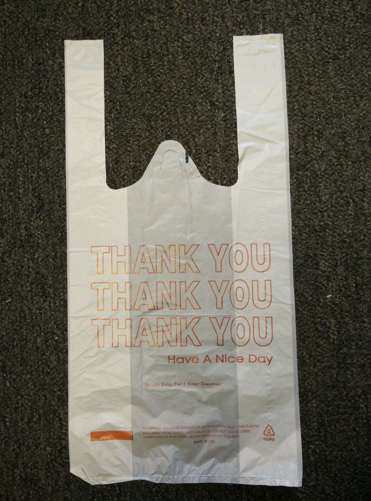Small T-Shirt Bag Bags White Thank You 8″x4″x16″ 25/50/100/150/200/250/300/400