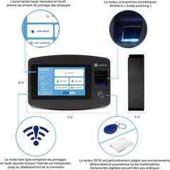 uAttend JR2000 Biometric Fingerprint RFID PIN Time Clock WiFi Cloud Touchscreen