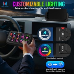 Wireless RGB 8 Gang Switch Panel Circuit Control Relay Box for Car Truck Marine