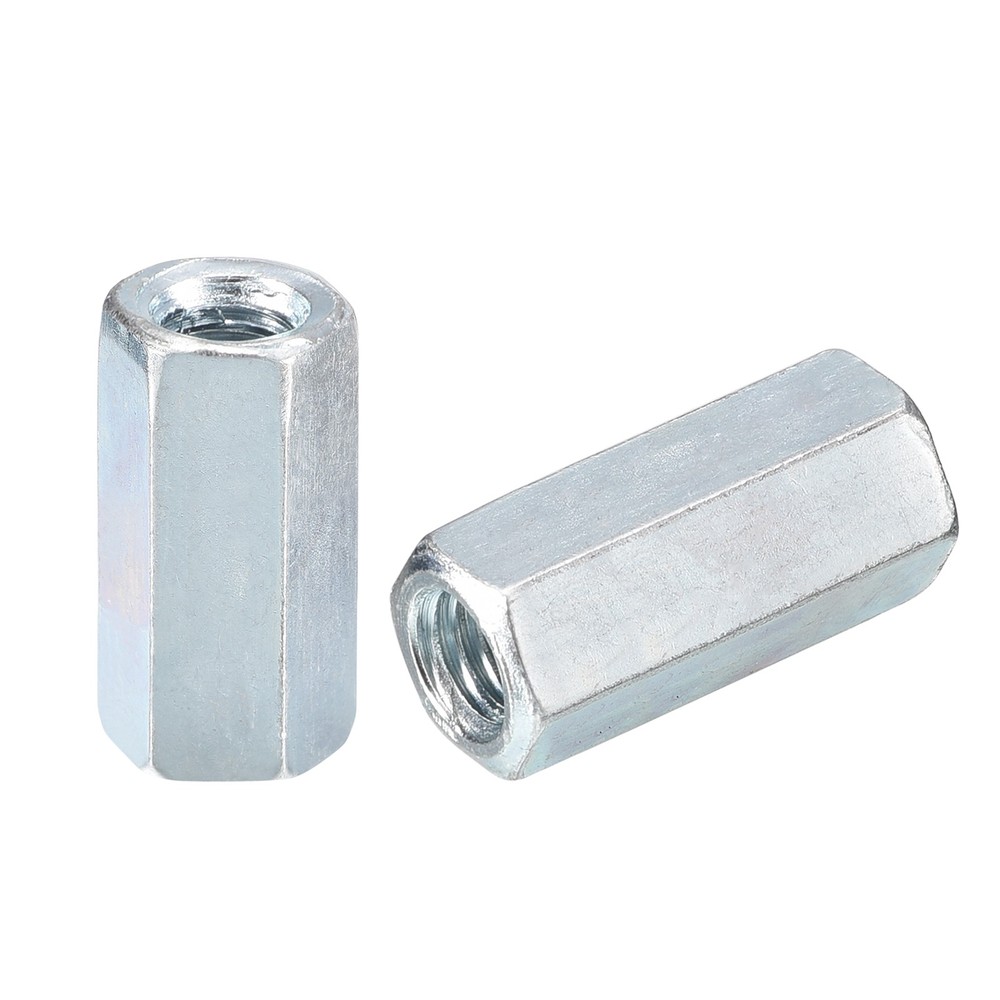10pcs M6x10x20mm Coupling Nut Galvanized Carbon Steel Hex Threaded Rod Coupler