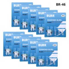 50pcs Dental Diamond Bur ball Round Drill for High Speed Handpiece FG1.6mm BR-46