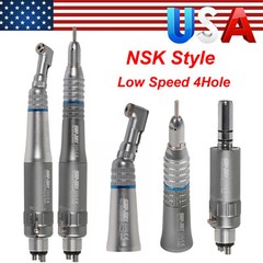 Dental Low Speed Contra Angle Latch Straight Handpiece Air Motor 2/4H Micromotor