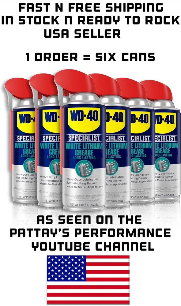 6 Pack WD-40 White Lithium Grease Spray W SMART STRAW SPRAYS 2 WAYS 10 OZ Cans