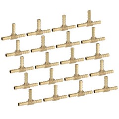 20 Pcs 1/4″ Brass Tee Barb Hose Fitting 3 Way Adapter Union Barbed Split Golden