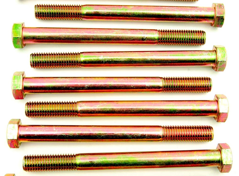 (10) Hex Head 5/8-11 x 7″ Grade 8 Bolts Yellow Zinc Cap Screws