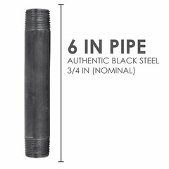 3/4 in. X 6 in. Black Pipe 8 Pack