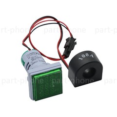 AC 60-500V 0-100A 22mm 3-in-1 Voltmeter Ammeter Digital Volt AMP Frequency Meter