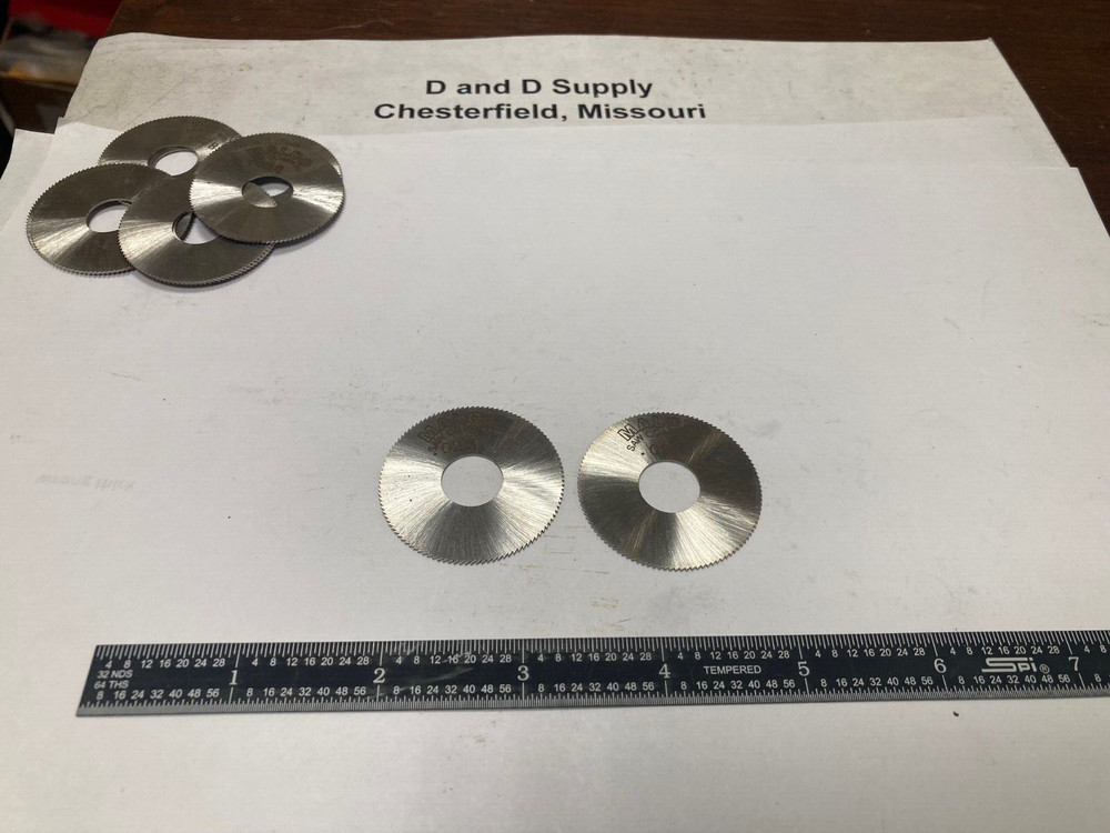 Lot of 2, Malco 0.028″ Slitting Saw Blades, 1-1/2″ Dia, 1/2″ Arbor Hole