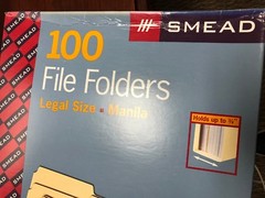 Smead 1/3 Cut Assorted Position 100 File Folders, One-Ply Top Tab, Legal, Manila