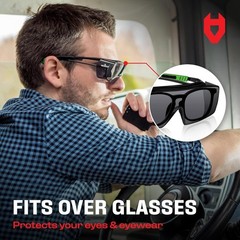 NoCry Tinted Safety Glasses Over Eyeglasses for Men and Women with Anti Scrat…