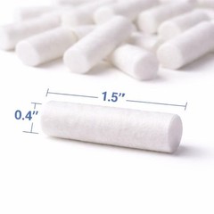 100 Dental Cotton Rolls, One Inch Nosebleed Plugs for Kids or Adults – White