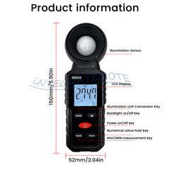 Light Meter Digital Illuminance Meter Luxmeter Luminometer Photometer 200000Lux-
