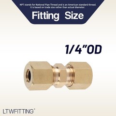 1/4-Inch OD Compression Union,Brass Compression Fitting(Pack of 10)