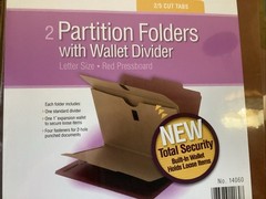 Smead 14060 2 Partition Folders Built In Wallet USA Letter Size