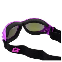 Birdz Eyewear Eagle Purple Foam Padded Goggles ReflecTech Purple Mirror Lenses