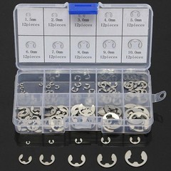 120 X Assorted M1.5 – M10mm Stainless Steel E Clips C Circlip Kit Retaining Ring
