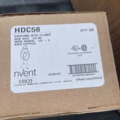 nVent Erico HDC58 Bronze Grounding Rod Clamp 5/8″ Wire Range 1/0 – 8 (Box Of 50)