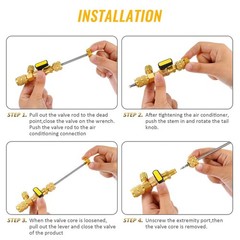HVAC Tool AC Schrader Valve Core Remover Dual Size 5/16″&1/4″ Port Installers