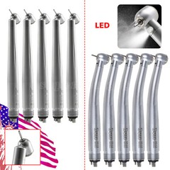 Dental Fiber Optic LED E-generator 4Hole/45 Degree No-LED Turbine Handpiece kv