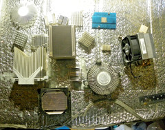 Lot of 5 Pounds Aluminum Computer Heat Sinks Scrap reuse craft or repair